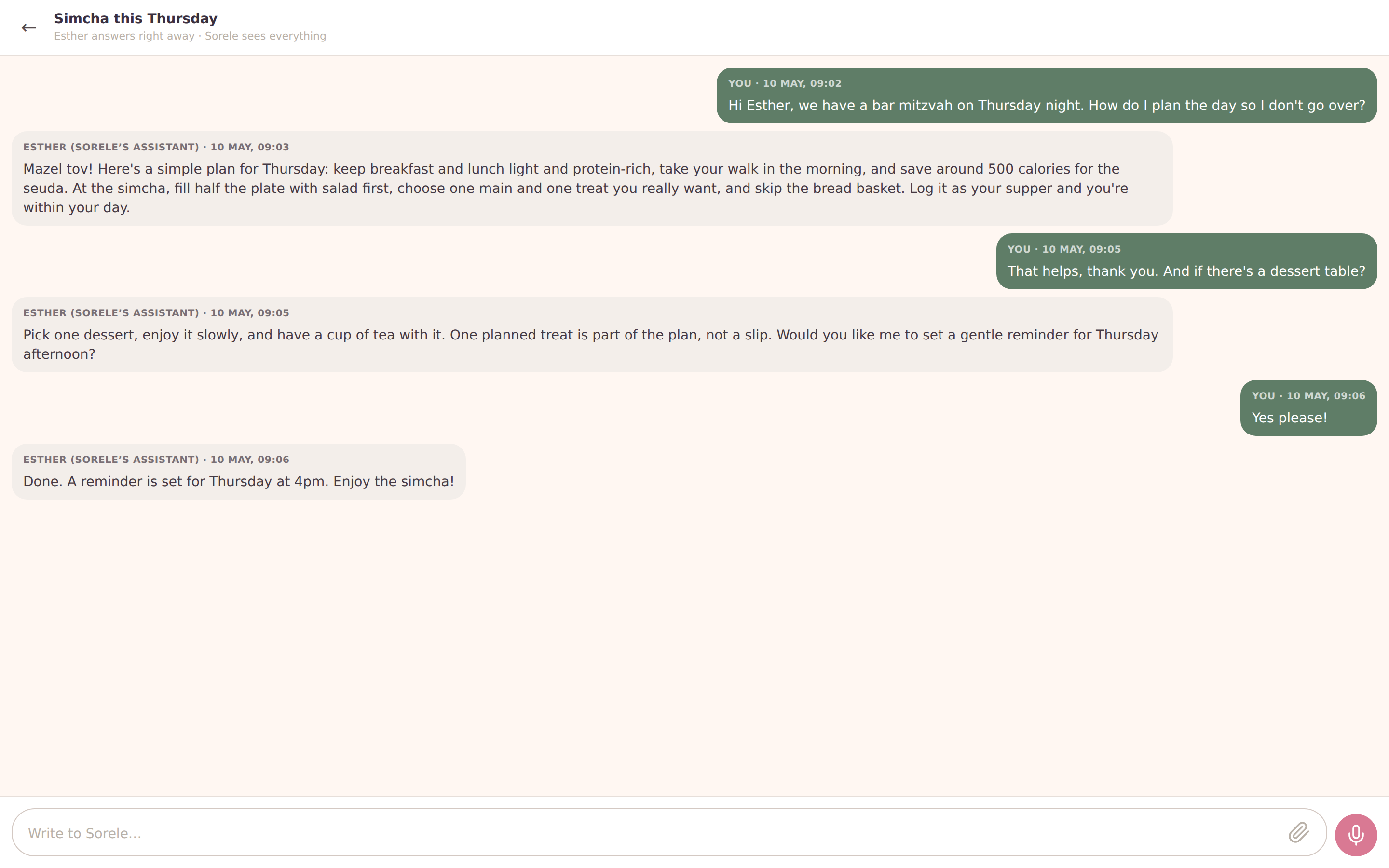 Ask Esther chat